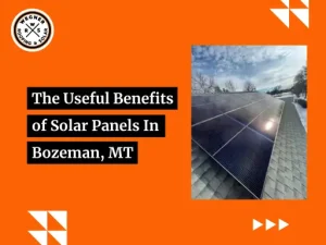 A close-up view of solar panels installed on a roof in Bozeman, MT, highlighting their benefits under a partly cloudy sky.