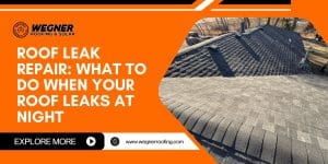 What to do when your roof leaks at night. Call Wegner Roofing & Solar for emergency Roof Leak Repair in Sioux Falls