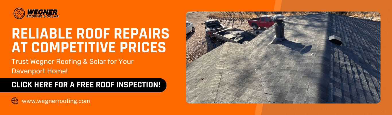 Reliable storm damage roof repair services in Davenport, IA. Trust Wegner Roofing & Solar for expert repairs and inspections.