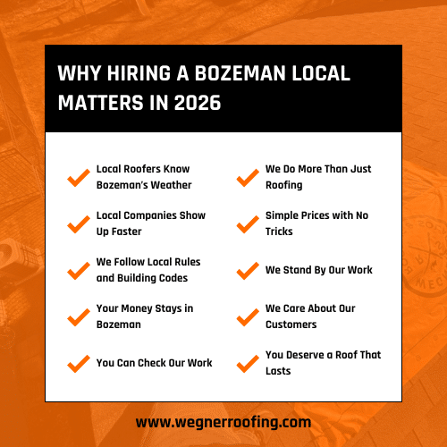 Why hiring a Bozeman local matters in 2026 infographic for roofing companies near me