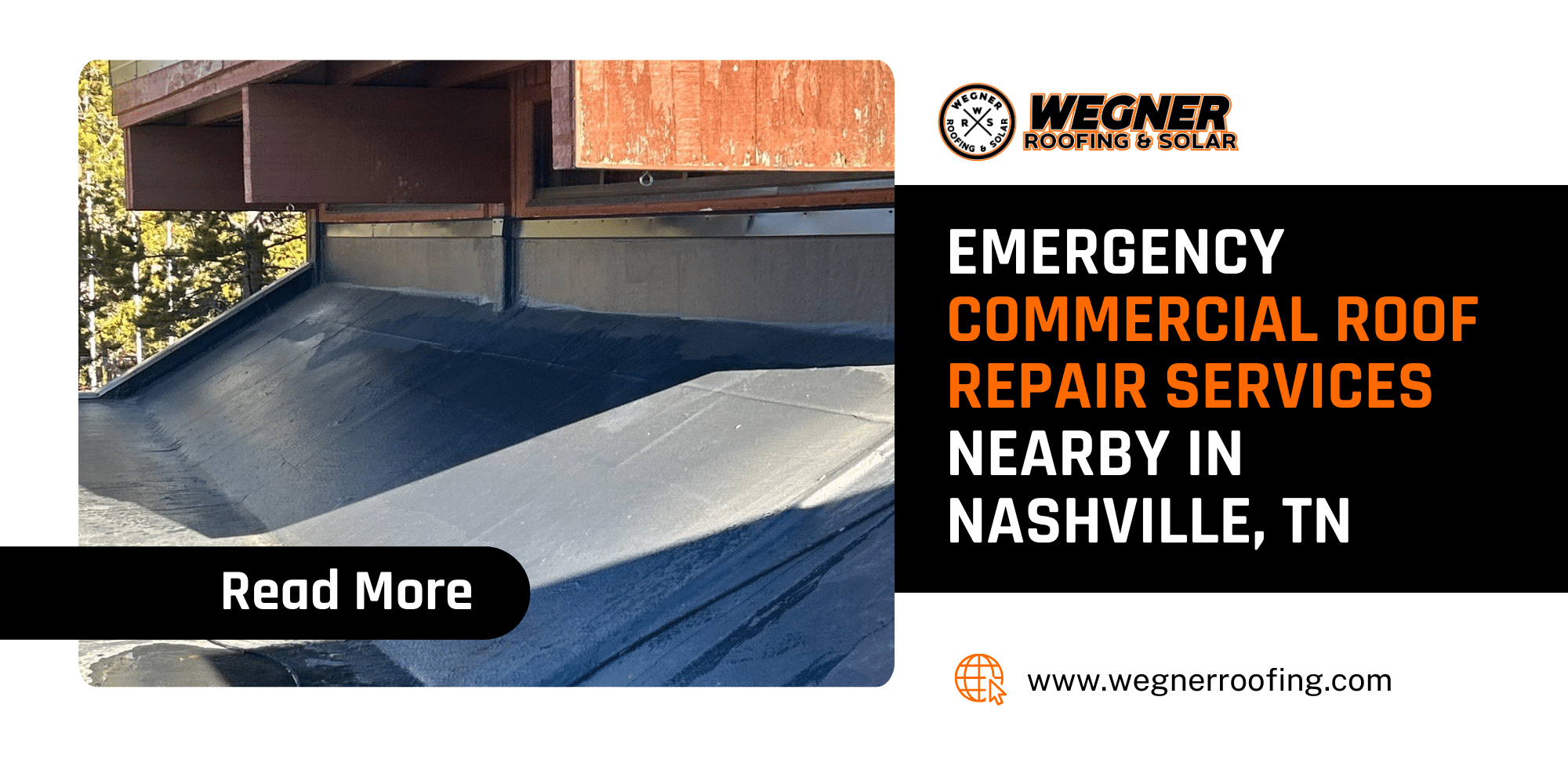 Featured graphic: emergency commercial roof repair—commercial roofers near me in Nashville, TN