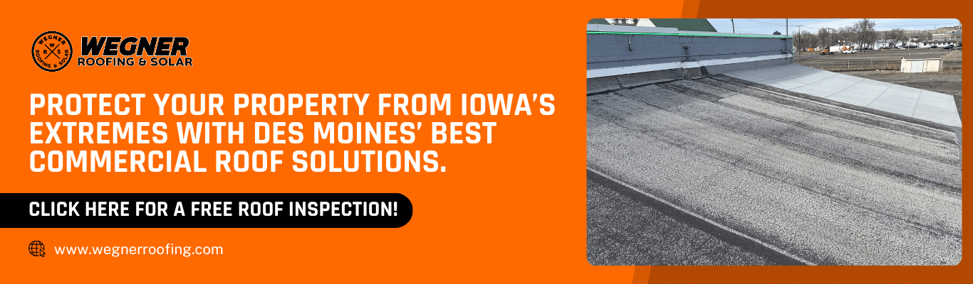 Protect your business with the best commercial roof solutions in Des Moines, IA. Schedule a FREE inspection