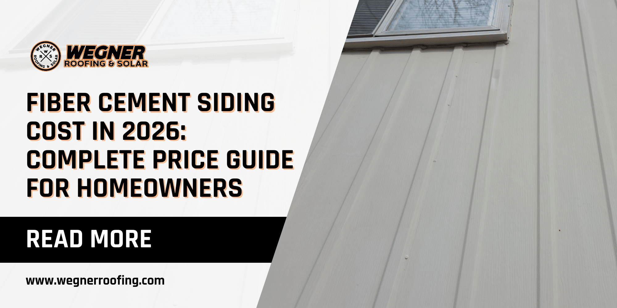 Card for a Bismarck siding price guide, showing light-colored vertical siding. Focus on fiber cement siding cost in Bismarck