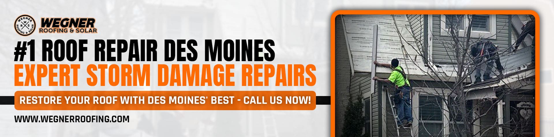 Roof repair in Des Moines: Wegner Roofing & Solar offers expert storm damage repairs. Call Des Moines' best now!