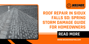 Official banner for the roof repair in Sioux Falls SD spring storm guide, showing a newly repaired roof
