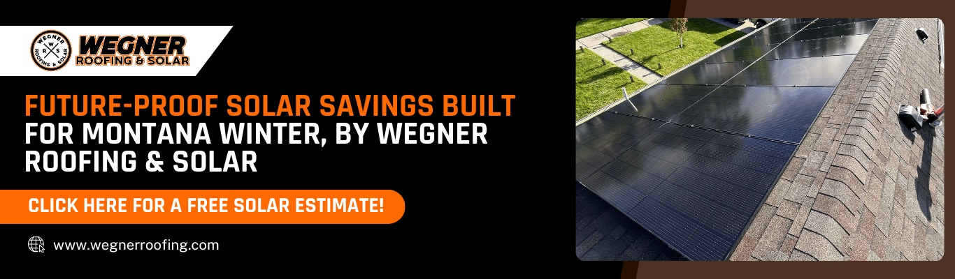 Wide banner with a solar panel installation photo and a call to action to use solar tax credits 2026