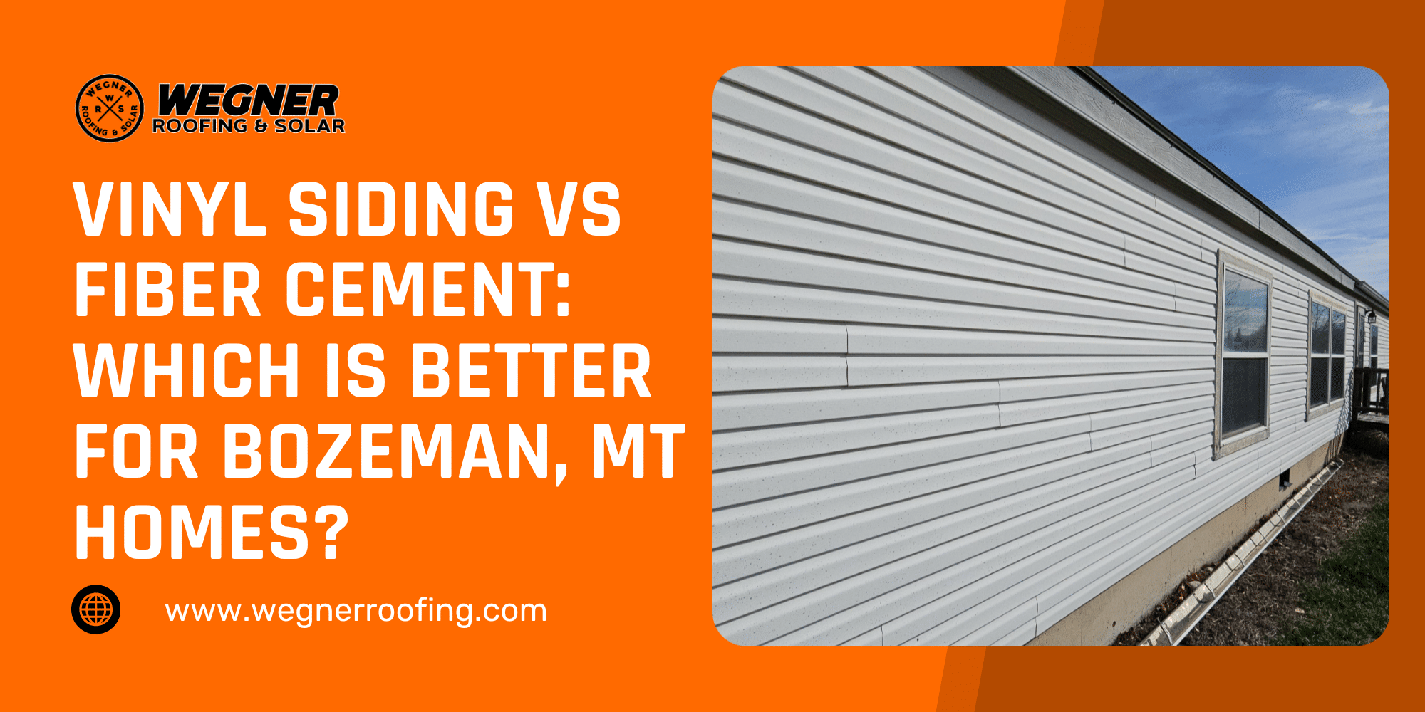 Feature image for a blog post comparing vinyl siding vs fiber cement siding for Bozeman, MT homes
