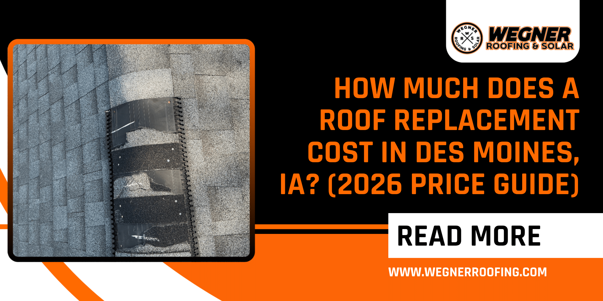 Close-up view of damaged roof shingles, illustrating the need for a roof replacement cost in Des Moines guide