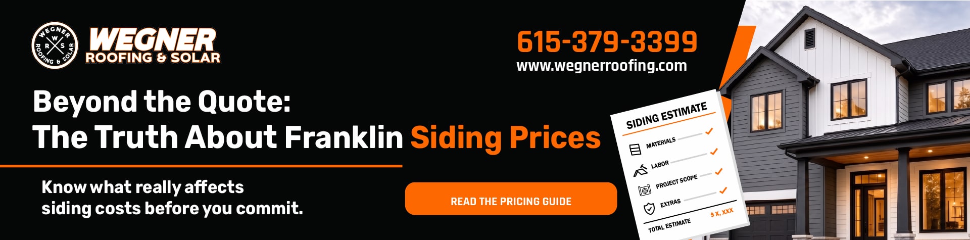 Modern home exterior with siding and estimate form, showing siding replacement cost in Franklin